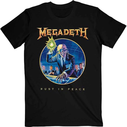 Image of Megadeth T Shirt Rust in Peace Anniversary Band Logo Official Unisex Black XL