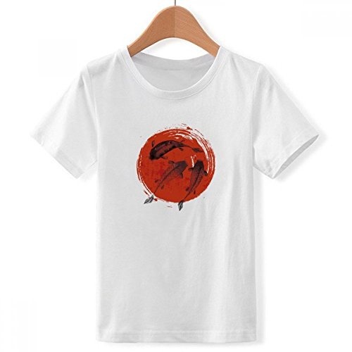 T-shirt blanc garçon XXL imprimé carpe rouge pour éviter les vêtements trop serrés