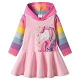 VIKITA Mädchen Kapuzenpullover Kleider Baumwolle Hoodie Herbst...