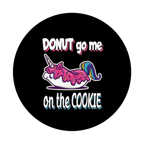 Funny Donut Nerves Annoyed Candy Arguing Unicorn PopSockets Swappable PopGrip, Black - Image 3