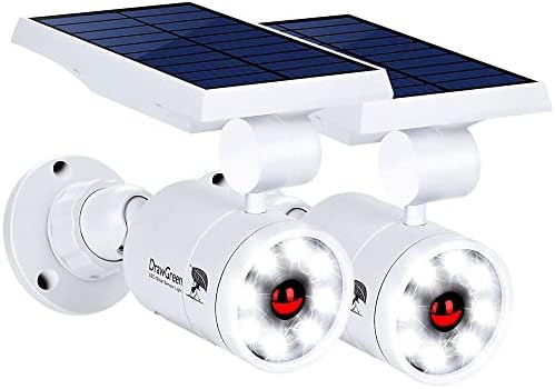 Solar Motion Light Outdoor Aluminum of 2, 1400-Lumens 9W LED(130W Equi.), No Power Required Solar Flood Security Spot Lights for Camp Driveway Patio Path Garden, 100-Week Protection for 100% Free