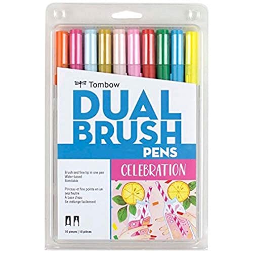 Tombow Dual Brush Pen Art Markers (10-Pack Celebration)