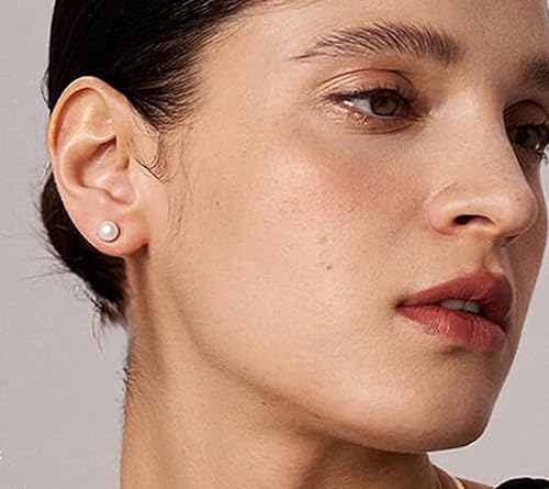 Pearl Stud Earrings, 12 Pairs Hypoallergenic Composite White Pearl Earrings Stud for Women, Round Ball Earrings Set Birthday Bridal Wedding Christmas Jewelry4