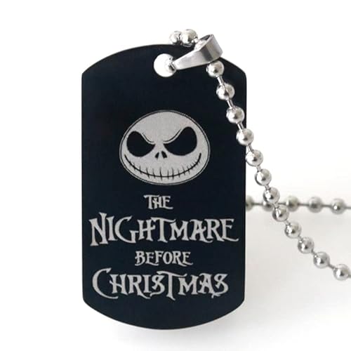 Moonffay The Nightmare Before Christmas Necklace Charm Bella Jack And Sally Skeleton Pendant Choker Stainless Steel Couples Jewelry Valentines Day Gifts For Women Men (Style 6) #TOP4