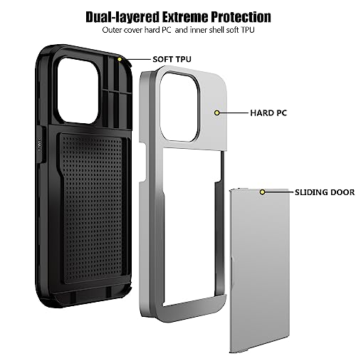 Coque iPhone 15 Pro fente carte cachée protection antichoc double couche