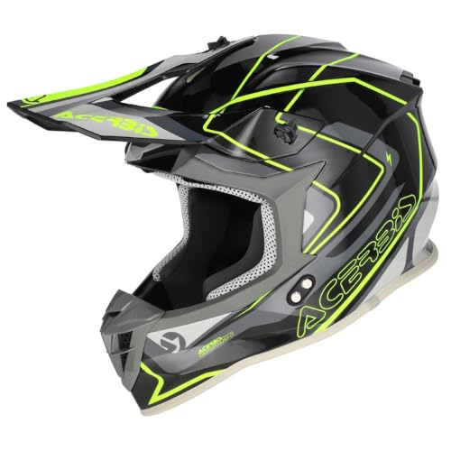 Casco Cross Acerbis Linear ECE 22/06 Nero Giallo fluo taglia S (55-56 cm)