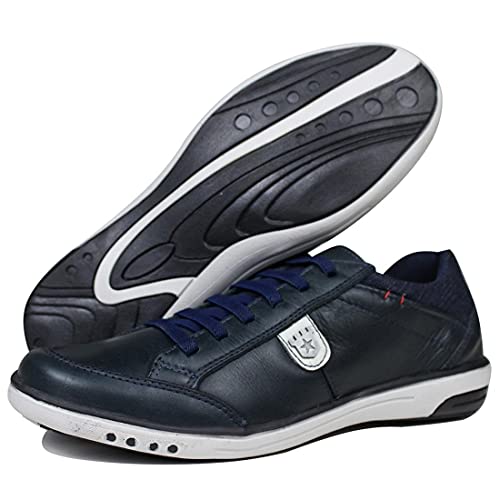 Sapatênis Casual Masculino Urban Couro Milão cor:Azul;Tamanho:40