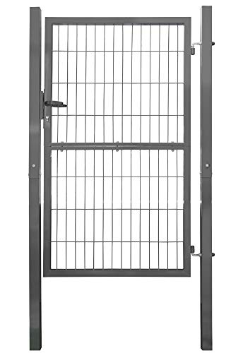 V2Aox Gartentor Tor für Gartenzaun Zaun 160 cm hoch Gartentür aus Metall für Stabmattenzaun Abschließbar inkl. Pfosten Anthrazit