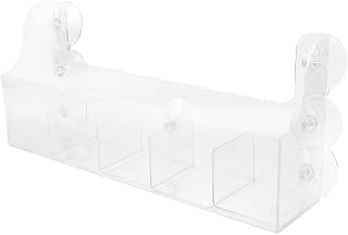 Acrylic Cups Strong Suction Organizer with Shelf Refrigerator | Jars of Oil and Spices, Easy Identification and Sorting, Freezer Use, Kitchen Walls