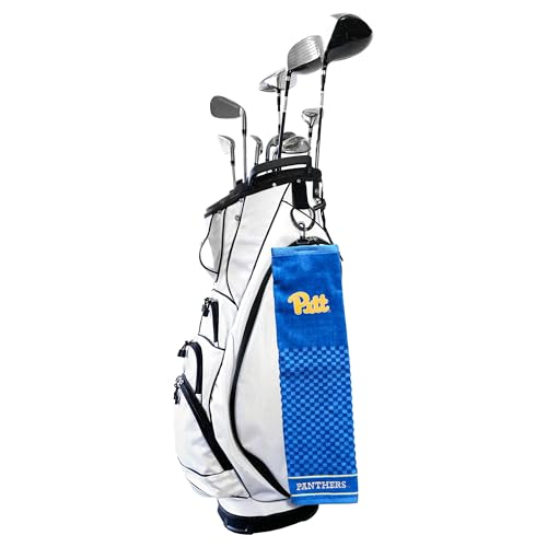 Image of Team Golf NCAA Pittsburgh Panthers Embroidered Golf Towel Embroidered Golf Towel, Checkered Scrubber Design, Embroidered Logo