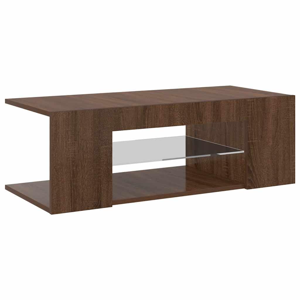 vidaxl meuble tv led chêne marron