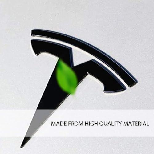 Image of Front & Back Badge Decal Emblem Logo Decoration Covers Compatible with Tesla Model 3 (Matte Black)