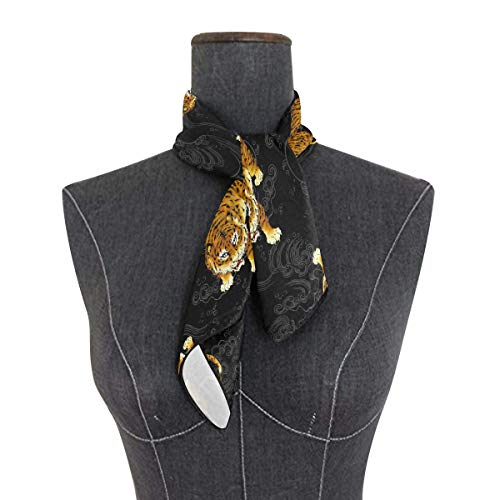 ALAZA Women's Graphic Print Premium Silk, Tiger Silk Scarf Square, 24X24 Inches3