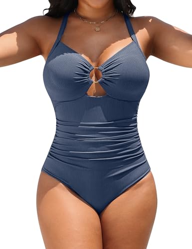 Blooming Jelly Womens One Piece Swimsuit Tummy Control Modest Bathing Suit