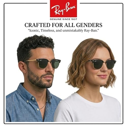 Image of Ray-Ban RB4416 NEW CLUBMASTER Square-Round Shaped Sunglasses for Men & Women with Official RAYBAN Eyewear Kit