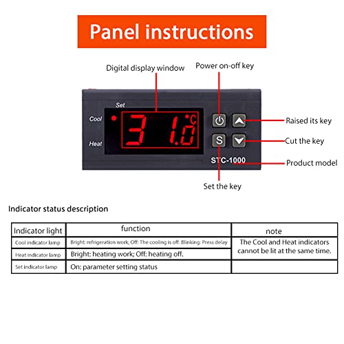 Controlador de Temperatura Digital Regulador de Temperatura Inteligente Suporte Frigorífico Aquecime