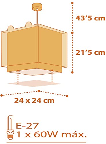 Dalber Lampe kinderzimmer, kinderlampe Pendelleuchte Hängelampe, Deckenleuchte Kinder, Deckenlampe kinderzimmer Little Tiger Tiere, Gelb, 64562, E27