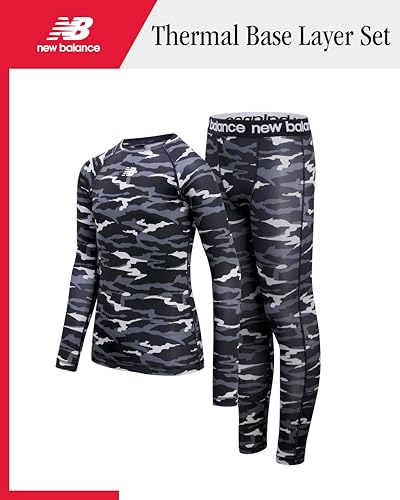 New Balance Boys Thermal Underwear Set - 2 Piece Athletic Performance Base Layer Thermal Shirt and Long Johns for Kids (2T-7)2