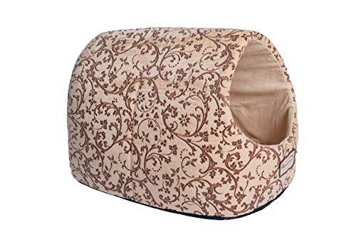 Armarkat Cat Bed With Flower Pattern, Beige #TOP2