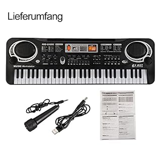 FACULX Clavier de piano électronique pour enfants, 61 touches, avec micro, alimentation USB, cordon audio, instruments… - Les Beatles, Paul McCartney, John Lennon, RIngo Starr, George Harrison FACULX Clavier de piano électronique pour enfants, 61 touches, avec micro, alimentation USB, cordon audio, instruments… – Image 2