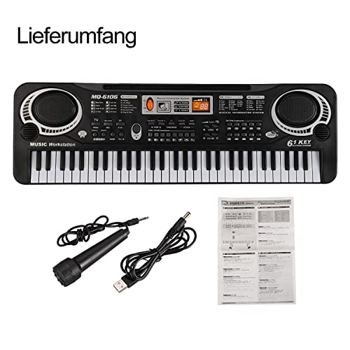 FACULX Clavier de piano électronique pour enfants, 61 touches, avec micro, alimentation USB, cordon audio, instruments… - Les Beatles, Paul McCartney, John Lennon, RIngo Starr, George Harrison FACULX Clavier de piano électronique pour enfants, 61 touches, avec micro, alimentation USB, cordon audio, instruments… – Image 3