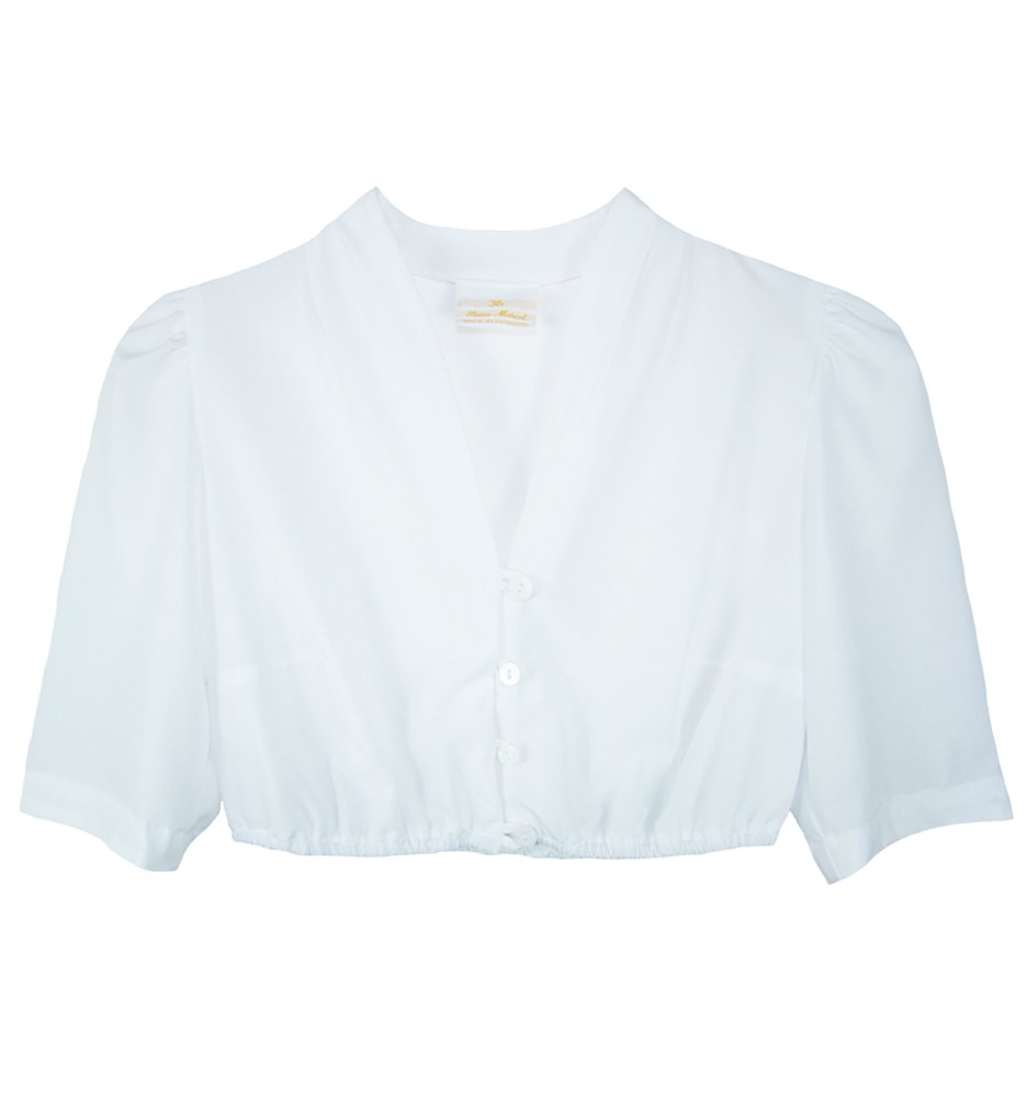Pierre Marcel Melina - Camicia da donna in seta con scollo a V, colore: bianco