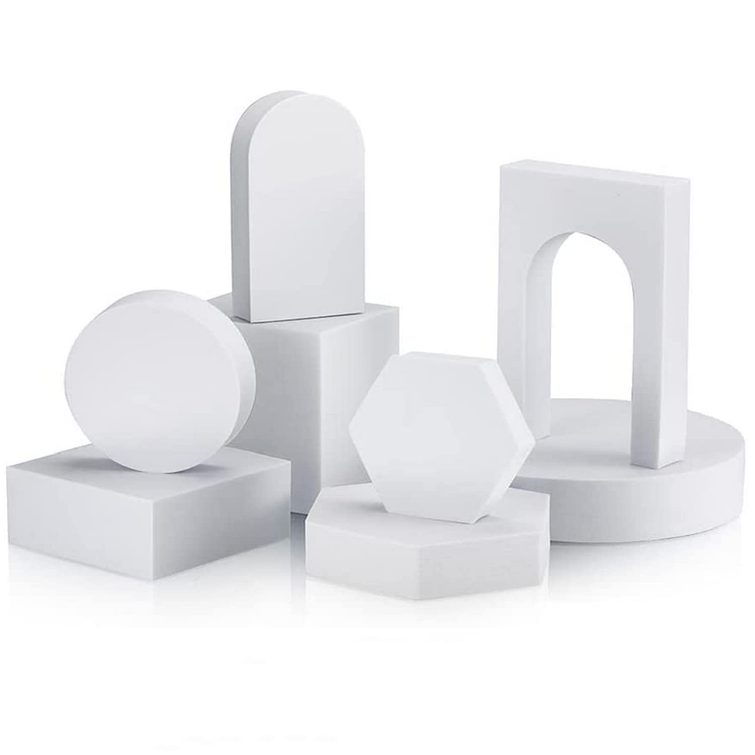 SKEIDO Hard Foam Shapes Makeup Tools Studio Shooting Props Geometric Cube Cosmetics For Lipstick Craft Photography Background (8pcs)