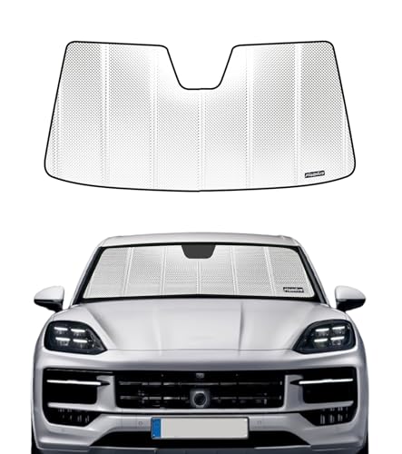 Pigenius Windshield Sun Shade for 2019-2024 Porsche Cayenne. Front Window Sunshade with Storage Bag
