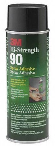 3M(TM) Hi-Strength 90 Spray Adhesive, INVERTED Aerosol Net Wt 17.6 oz, 12 cans per case