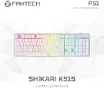 FANTECH 5 in-1 Gaming Keyboard and Mouse Combo, Rainbow LED Backlit Wired Keyboard,Gaming Headset and Headphone Stand Gaming Mouse Pad,Wired Gaming Mice, for,PC,Laptop,Xbox White