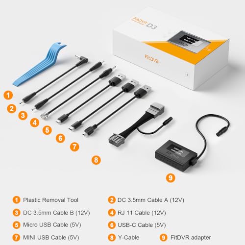 Evita cables sueltos con el adaptador de corriente FitDVR para cámara de salpicadero 3