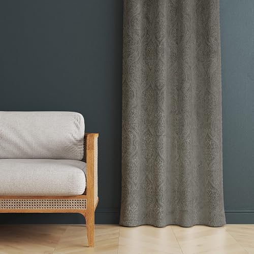 Image of Window Curtain 5 Feet Long for Living Room - Window Curtain Set of 1 Pcs Panel, Velvet Blackout & Stylish Parda for Home Decor & Office 4 Feet X 5 Feet (48 Inch X 60 Inch) - 1 Pcs Grey Colour