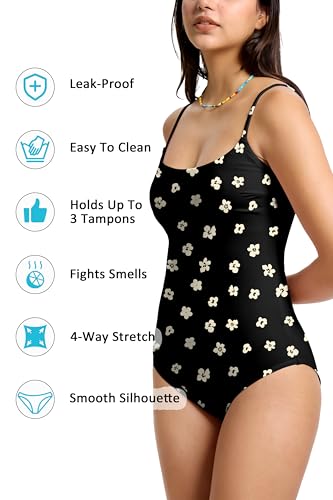 Image of Beautikini Period Swimwear One Piece Leakproof Swimsuit Menstrual Tummy Control Bathing Suit for Teens Girls and Women