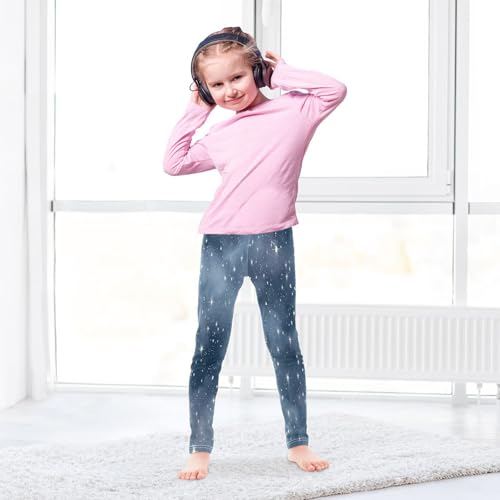 Starry Night Sky Twinkling Stars Girls Leggings Kids Yoga Pants Dance Active Tights 4T4