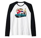 Cuba Libre Auto Antiguo Cigarros Caribe Habana Ron Souvenir Camiseta Manga Raglan