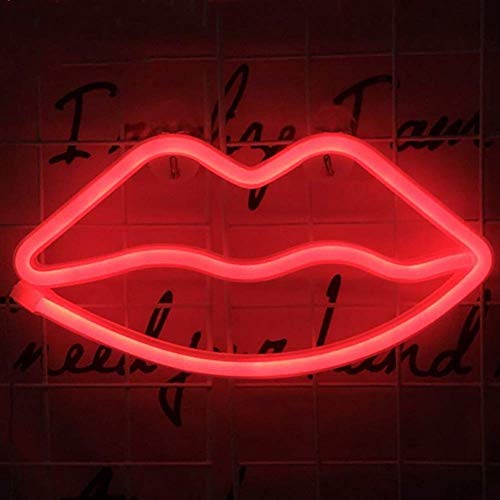 LED Nacht Neon Licht Lippen Mond Stern Katze Design Weich Licht Wand Dekoration Lampe Foto Requisiten für Garten Rasen Verbindung Weihnachten Hochzeit Party Dekor Show, red Lips Cover