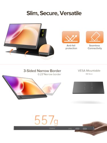 UPERFECT Portable Monitor Touchscreen 14" 125% sRGB 2000:1 Travel Monitor – Ansicht 5
