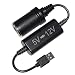 KUNCAN 5V USB A Male to 12V Car Cigarette Lighter Socket Female Step Up Voltage Converter Cable, USB Charge Port Converter Power from 5v to 12v for GPS, Dash cam