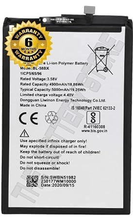 Image of THE BATTERY STORE Original Bl-58Bx Battery For Infinix Hot 9 / Hot 9 Play / X650C / X650B / X650D / X680 / X680B / X680C / 58Bx Battery With 6 Month Warranty**** (N0036)