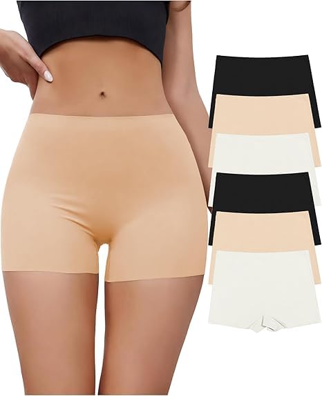 louryn koulyn Seamless Boyshorts Panties for Women No Show Boxer Shorts Briefs Panties Soft Stretch Ladies Boy Shorts 6 Pack-picture-52