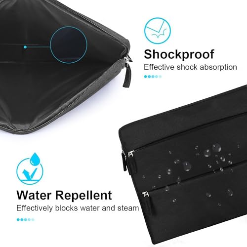 Image of 360 Protective 14 Inch Laptop Sleeve Case for All 13-14 Inch laptops with 2 Front pockets & Carry Handle | Compatible with 13-14 inch HP, DELL, Asus, Mackbook Devices| Water-Resistant | Black