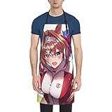 [RFSHOPWF] ウマ娘 ライスシャワー エプロン H型シンプルカフェエプロン おしゃれレディースメンズポケット付き シワになりにくい撥水汚れにくい家庭用ピナフォア 保育士キッチン業務用作業用えぷろん。70cm×84cm