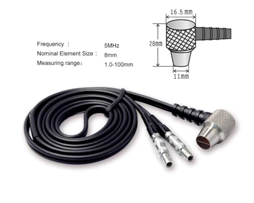 Sonda de medidor ultrasónico de espesor para recubrimiento con frecuencia 5MHz y rango 1.00-100 mm miniatura 2