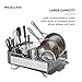 KitchenAid Large Capacity Full Size Rust Resistant Dish Rack with Angled Drain Board and Removable Flatware Caddy, Light Grey