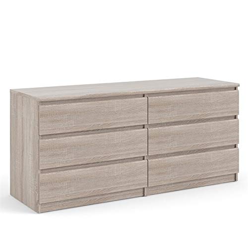Tvilum 6-Drawer Double Dresser (Truffle) #TOP21