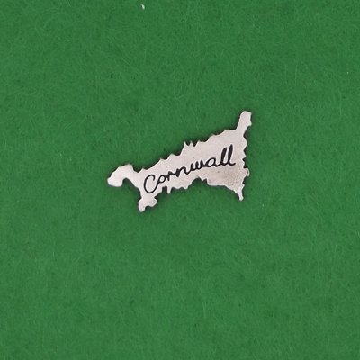 Cornwall Map UK Made Pewter Pin Badge