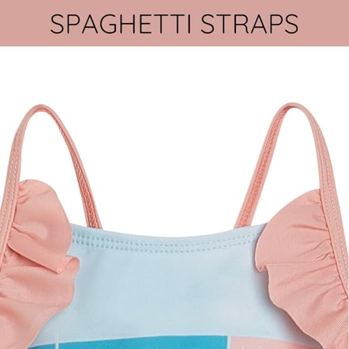 Disney Toy Story Toddler Girls UPF 50+ One Piece Bathing Suit Tie Dye Pastel Turquoise2