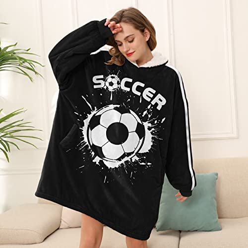 Letsfunny Blanket Hoodie,Oversized Wearable Sherpa Fleece Blanket Sweatshirt,Super Soft Warm Cozy With Giant Pocket,Gifts For Women Men Adults Teenagers Kids, One Size Fits All #TOP5