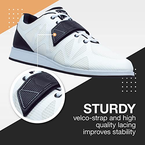 CORE Weightlifting Shoes - Squat Shoes for Powerlifting, Crosstraining, Deadlifting, Weight Training and Gym - Olympic Lifting Footwear with 0.67" Heel - Strap and Lace-Up Design for Men and Women4