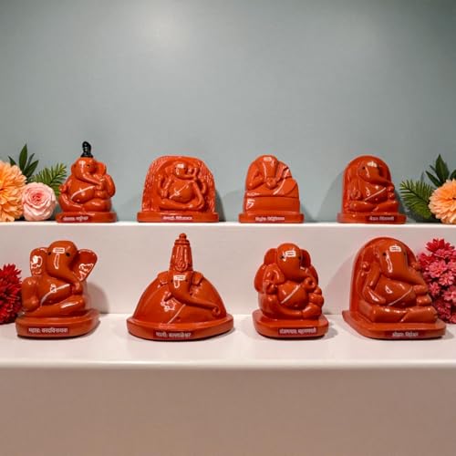 Image of KariGhar Ashtavinayak Ganesh Ji /Ganpati Bappa Murti Perfect for Office Table,Study Table, House Warming, Home, Puja Ghar, Decoration & Gifting 4.5 inch Religious